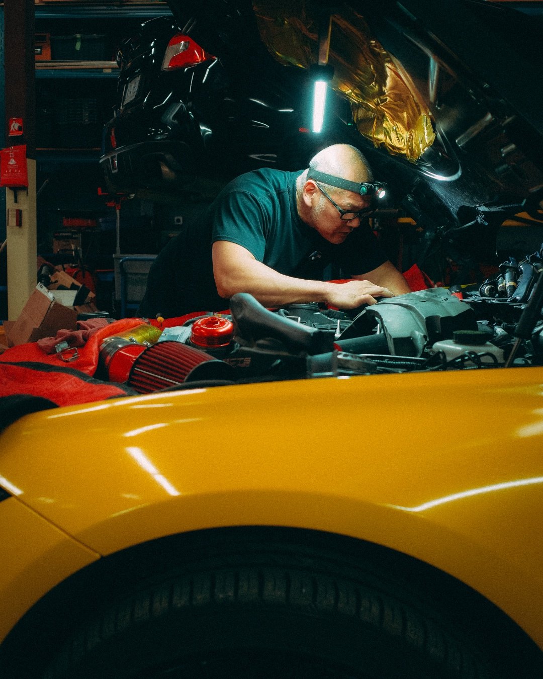 Yellow Mustang craftsman portrait